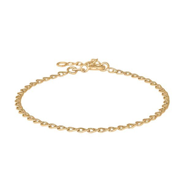 Siersbøl fantasi armbånd i 8 kt guld med justerbar længde 16–18 cm.